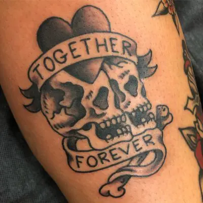 Skull Together Forever Tattoo by Matt Klass