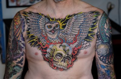 Matt Klass Owl and Skull Tattoo
